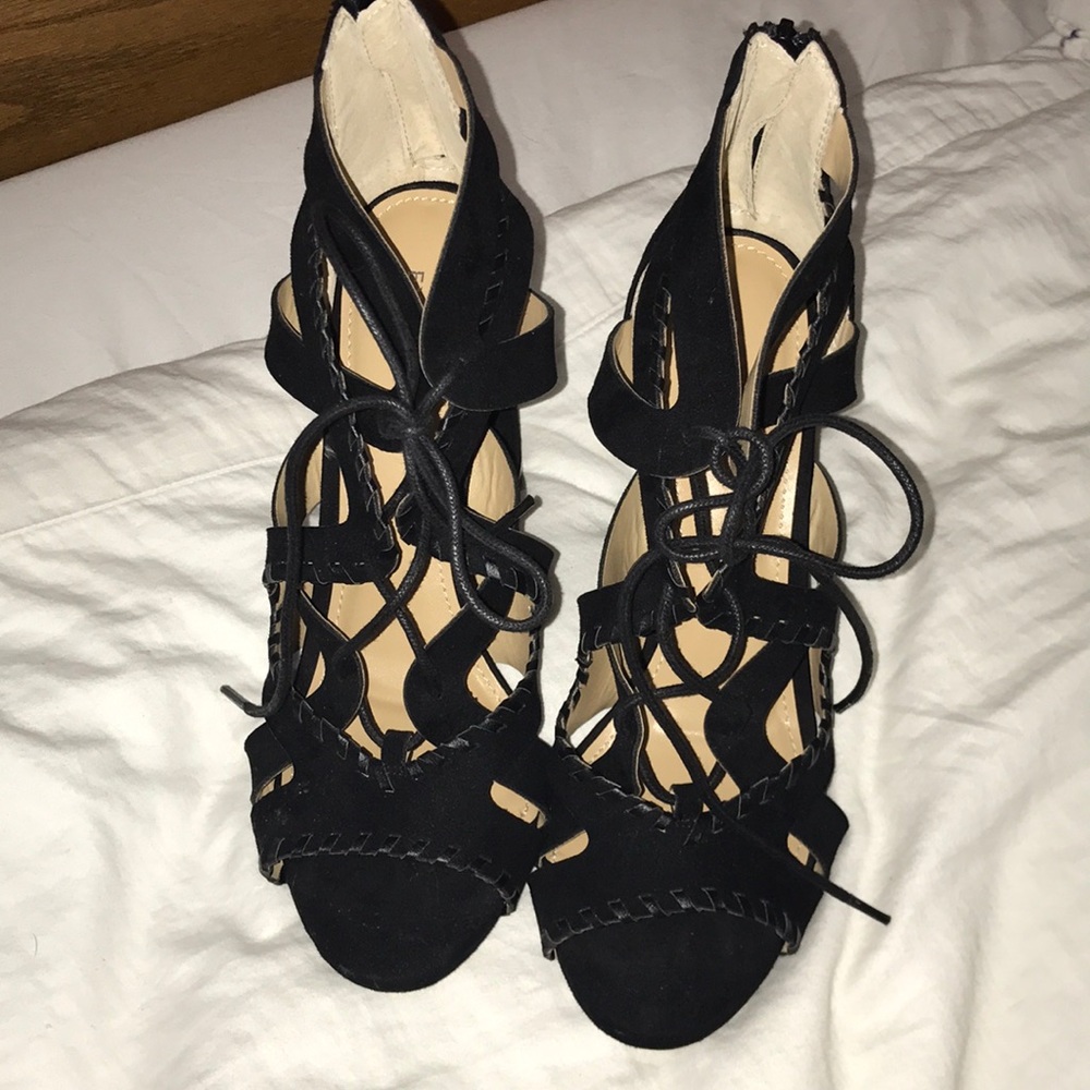 EXPRESS NWOT lace up sandal heels